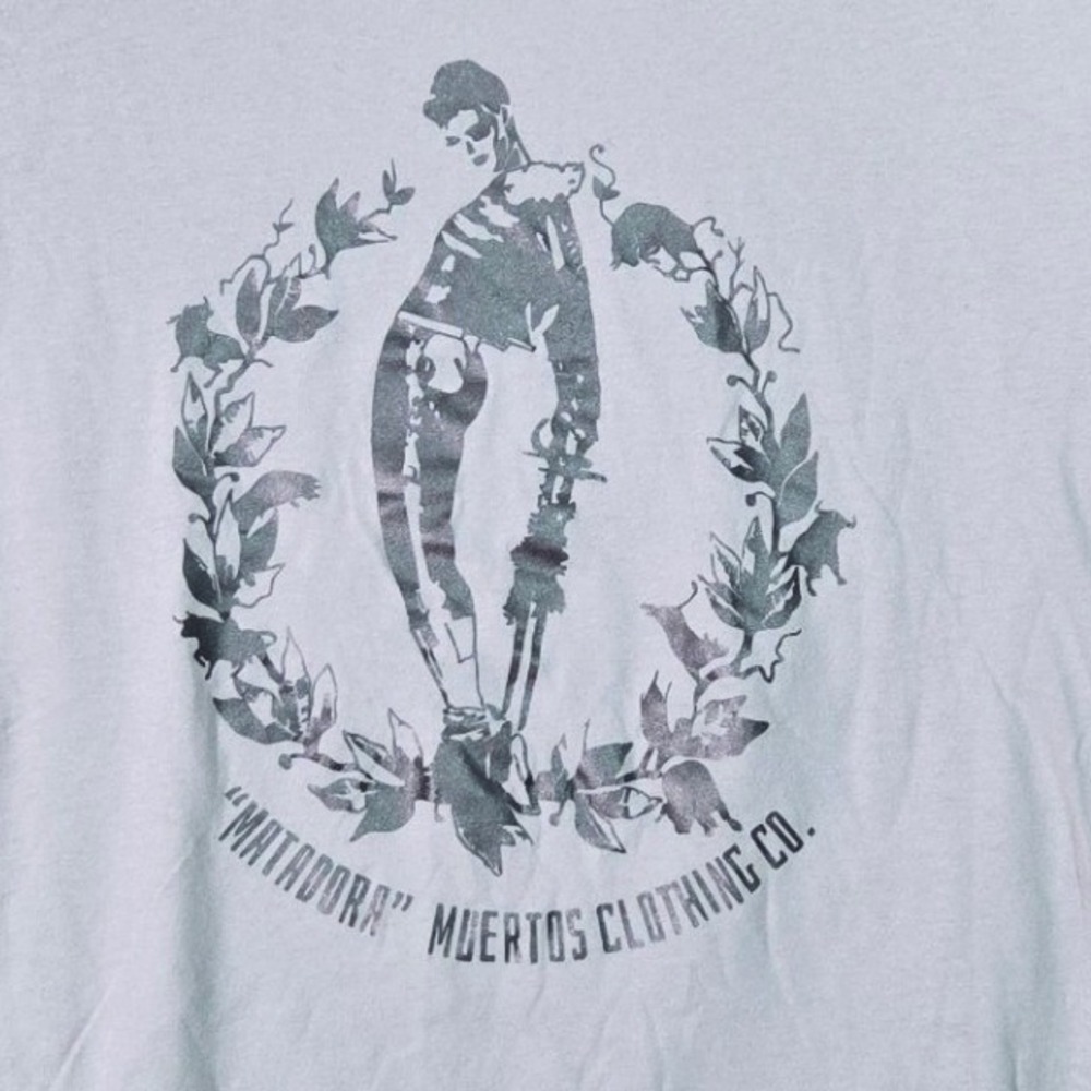 Muertos Clothing Co. Graphic T-Shirt Women XL Grey Matadora Skeleton Ideal T